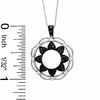 Thumbnail Image 1 of Freshwater Cultured Pearl Pendant in 14K White Gold with 0.33 CT. T.W. Enhanced Black and White Diamonds