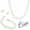 Thumbnail Image 0 of 6.0-7.5mm Freshwater Cultured Pearl Four-Piece Set in 14K White Gold-Size 7