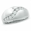 Men's 0.50 CT. T.W. Diamond Running River Ring in 14K White Gold