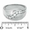 Men's 0.50 CT. T.W. Diamond Running River Ring in 14K White Gold