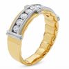 Men's 0.75 CT. T.W. Diamond Three Bar Channel-Set Band in 14K Two-Tone Gold