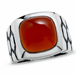 Men's Carnelian Ring in Sterling Silver