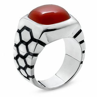 Men's Carnelian Ring in Sterling Silver