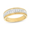 Thumbnail Image 0 of Men's 0.25 CT. T.W. Diamond Channel Milgrain Band in 14K Two-Tone Gold