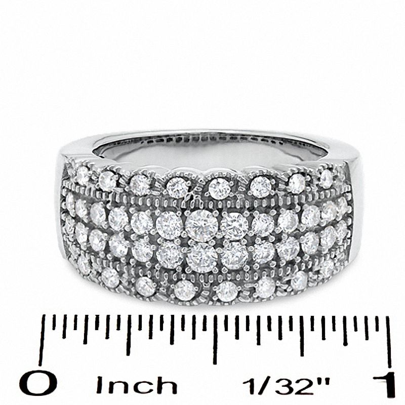 Main Image 3 of 1.00 CT. T.W. Diamond Vintage Scallop Band in 14K White Gold