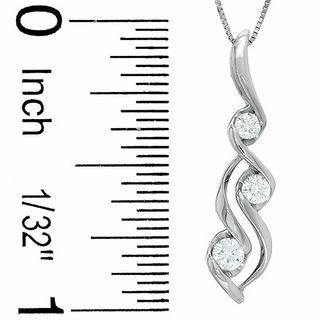 Sirena™ 0.33 C.T. T.W. Diamond Three Stone Pendant in 14K White Gold