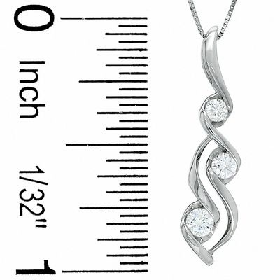 Sirena™ 0.33 C.T. T.W. Diamond Three Stone Pendant in 14K White Gold