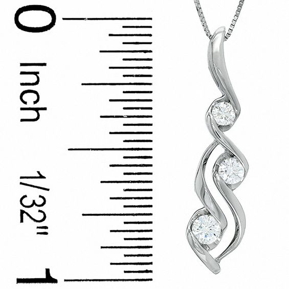 Sirena™ 0.33 C.T. T.W. Diamond Three Stone Pendant in 14K White Gold