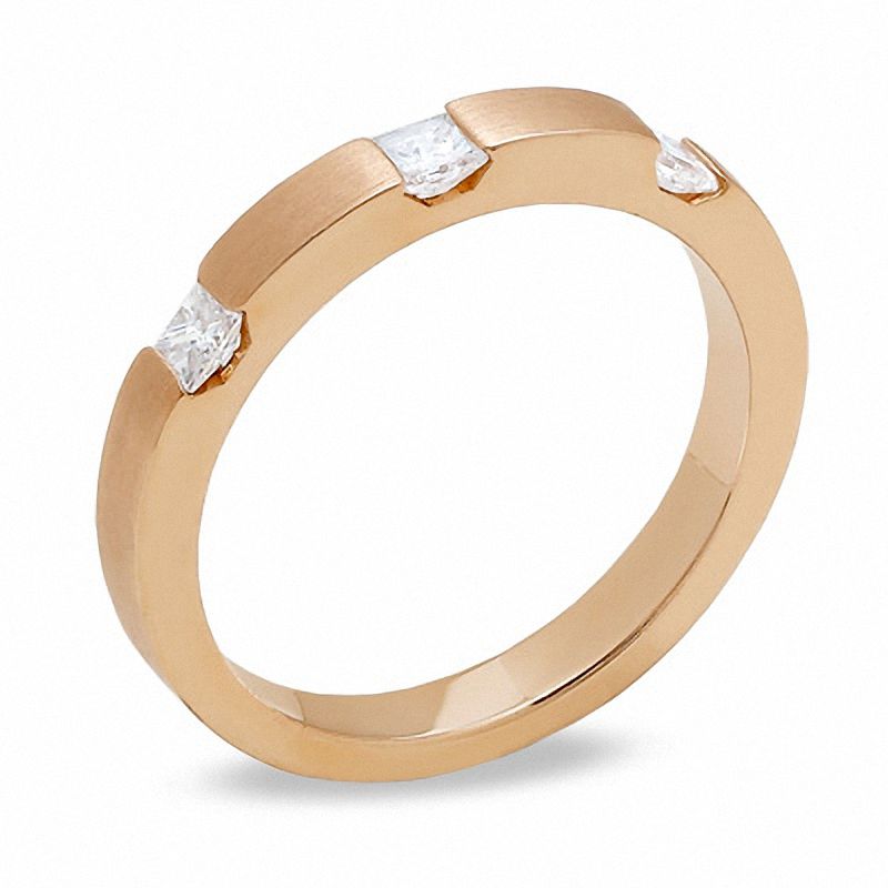0.33 CT. T.W. Princess-Cut Diamond Stack Band in 14K Rose Gold|Peoples Jewellers