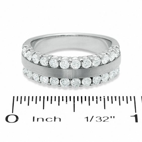 1.00 CT. T.W. Diamond Two Row Band in 14K White Gold