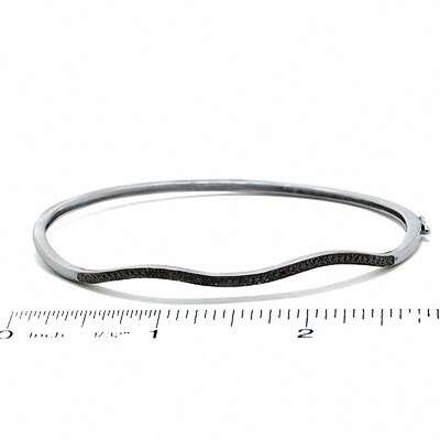 0.15 CT. T.W. Diamond Wavy Bangle in Sterling Silver