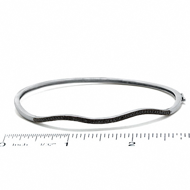 0.15 CT. T.W. Diamond Wavy Bangle in Sterling Silver|Peoples Jewellers