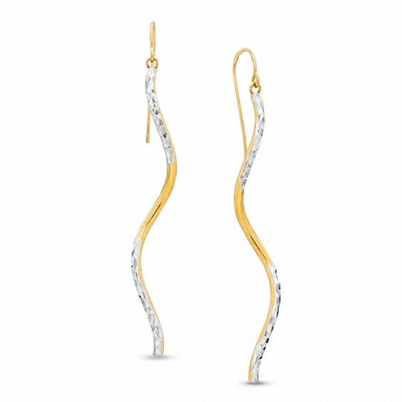 OroMagnifico™ Corkscrew Diamond-Cut Earrings in 14K Gold over Sterling Silver