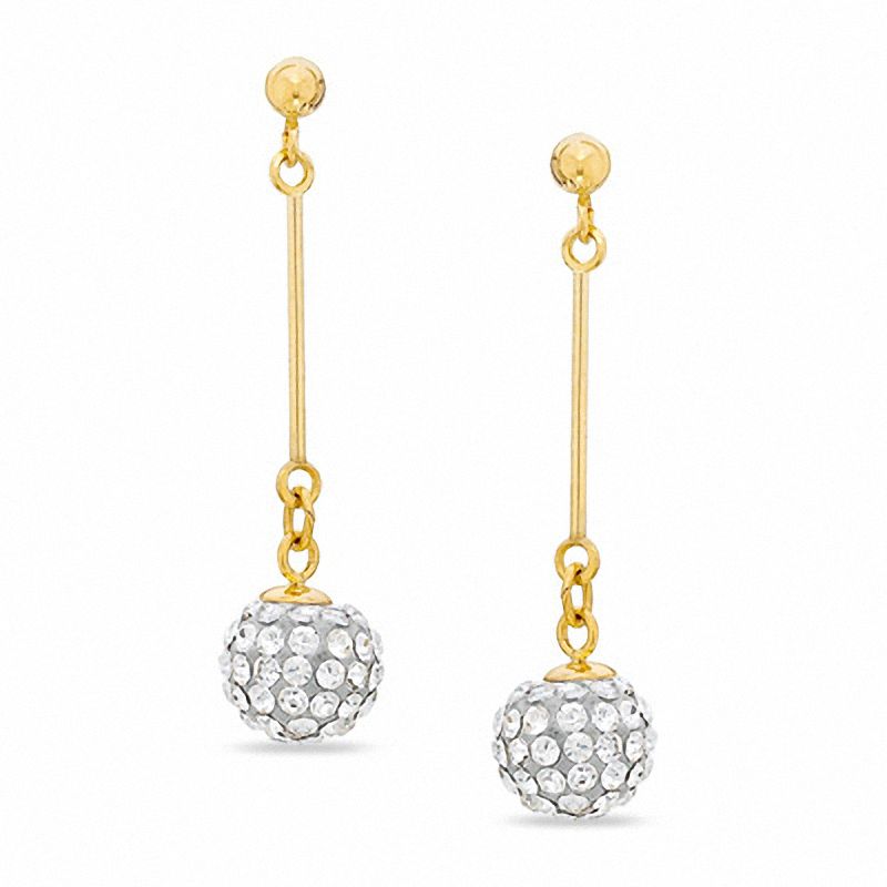 14K Gold Crystal Dangle Stick Earrings|Peoples Jewellers