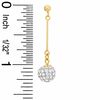 14K Gold Crystal Dangle Stick Earrings