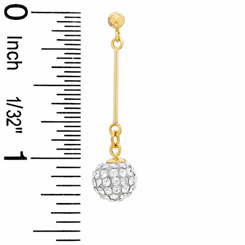 14K Gold Crystal Dangle Stick Earrings