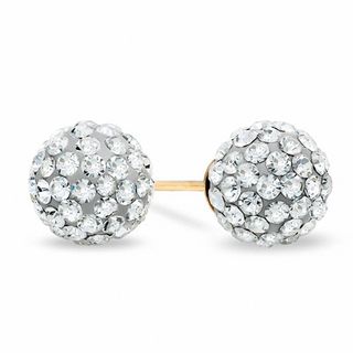 14K Gold Crystal Stud Earrings