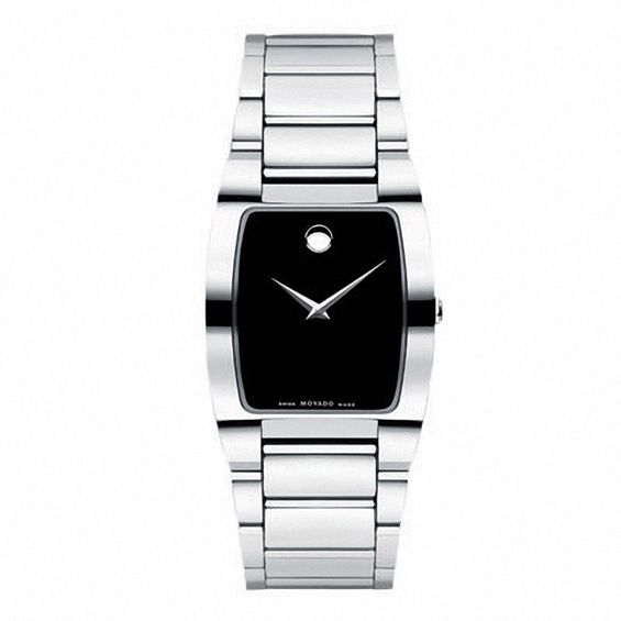 Men's Movado Fiero Tungsten Carbide Watch with Tonneau Black Dial (Model: 0606499)