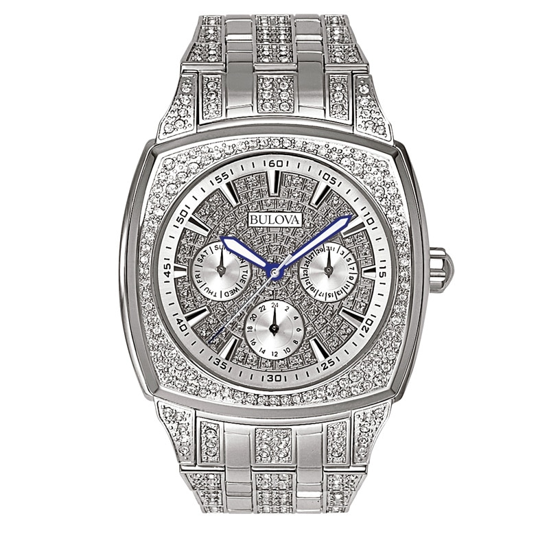 Men's Bulova Chronograph Crystal Accent Watch (Model: 96C002)|Peoples Jewellers