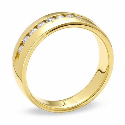 Men's 0.50 CT. T.W. Diamond Channel Band in 14K Gold