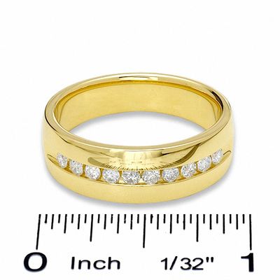 Men's 0.50 CT. T.W. Diamond Channel Band in 14K Gold