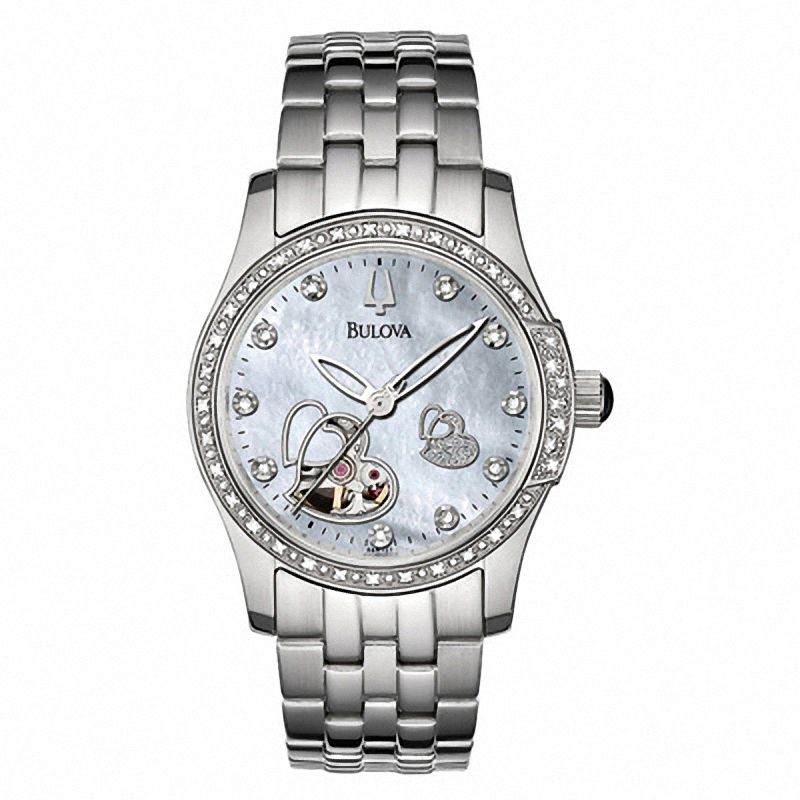 Ladies' Bulova Automatic Watch with Mother-of-Pearl Dial (Model: 96R122)