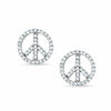 0.25 CT. T.W. Diamond Peace Sign Stud Earrings in 10K White Gold