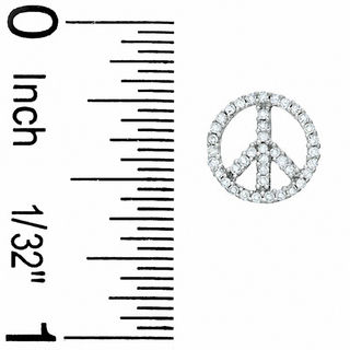 0.25 CT. T.W. Diamond Peace Sign Stud Earrings in 10K White Gold