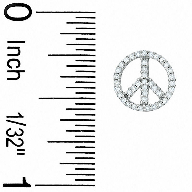 0.25 CT. T.W. Diamond Peace Sign Stud Earrings in 10K White Gold|Peoples Jewellers