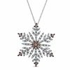 0.50 CT. T.W. Champagne and White Diamond Snowflake Pendant in 10K White Gold