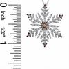 Thumbnail Image 1 of 0.50 CT. T.W. Champagne and White Diamond Snowflake Pendant in 10K White Gold