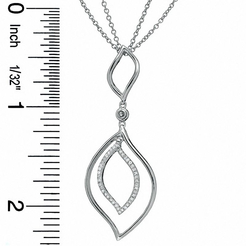 0.14 CT. T.W. Diamond Raindrop Pendant in Sterling Silver|Peoples Jewellers