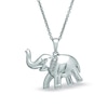 Diamond Accent Elephant Pendant in Sterling Silver