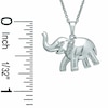 Diamond Accent Elephant Pendant in Sterling Silver