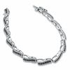 Thumbnail Image 1 of 1.00 CT. T.W. Enhanced Black and White Diamond Wave Bracelet in Sterling Silver