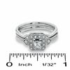 0.33 CT. T.W. Princess-Cut Diamond Framed Milgrain Engagement Ring in 14K White Gold