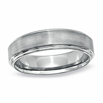 Men's 6.0mm Comfort Fit Tungsten Wedding Band - Size 10