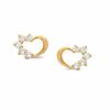 Thumbnail Image 0 of Child's Cubic Zirconia Heart Earrings in 14K Gold
