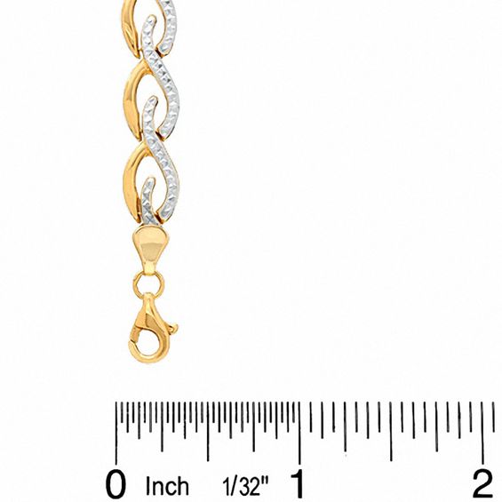 10K Two-Tone Gold Swirl Stampato Bracelet- 7.25"