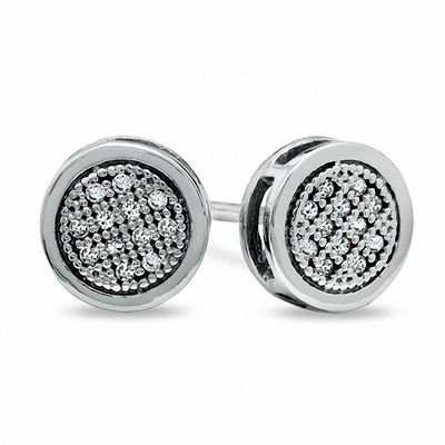 0.04 CT. T.W. Multi-Diamond Round Stud Earrings in 10K White Gold