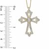 0.25 CT. T.W. Diamond Open Pointed Cross Pendant in 10K Gold