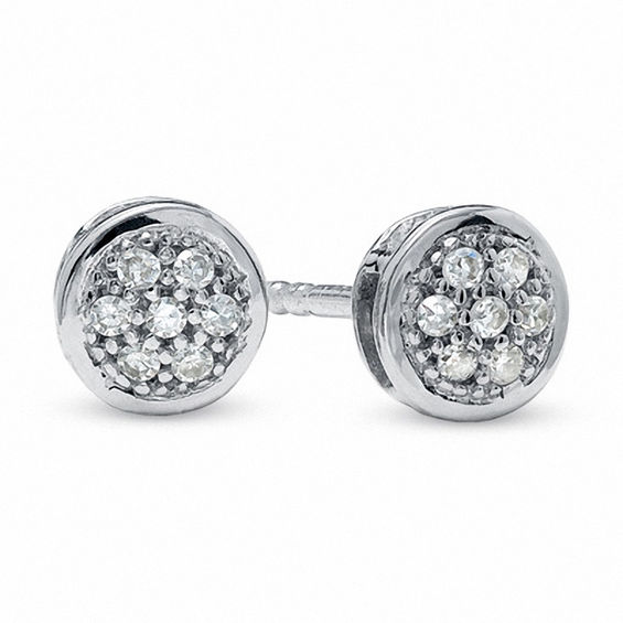 0.04 CT. T.W. Multi-Diamond Round Stud Earrings in 10K White Gold