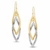 Double Marquise Dangle Earrings in 14K Two-Tone Gold