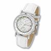 Thumbnail Image 0 of Ladies' DKNY Chronograph White Leather Strap Watch with Mother-of-Pearl Dial (Model: NY4528)