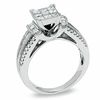 Thumbnail Image 1 of 1.25 CT. T.W. Composite Princess-Cut Diamond Ring in 14K White Gold