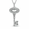 0.10 CT. T.W. Diamond Oval Key Pendant in Sterling Silver