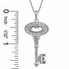 Thumbnail Image 1 of 0.10 CT. T.W. Diamond Oval Key Pendant in Sterling Silver