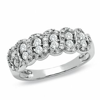 0.50 CT. T.W. Diamond Swirl Band in 10K White Gold