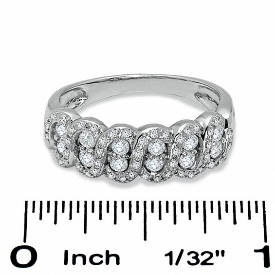 0.50 CT. T.W. Diamond Swirl Band in 10K White Gold