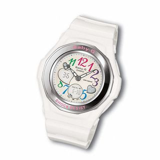 Ladies' Casio Multi-Coloured Numbers White Baby-G Watch (Model: BGA-101-7B)